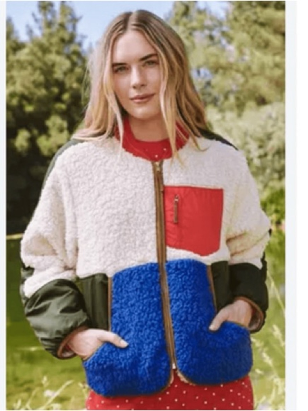 THE GREAT x Eddie Bauer Colorblock Sherpa Fleece Jacket Women’s XL